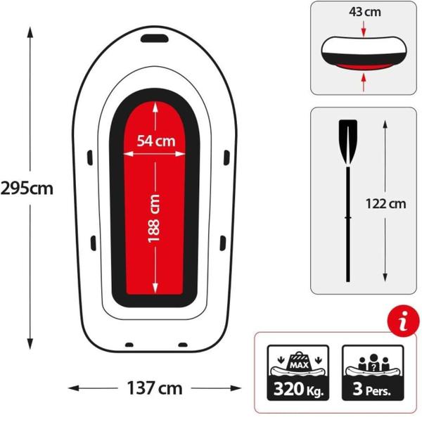 Imagem de Bote Inflável Challenger 3 Com Remos e Acessórios - Intex 68370