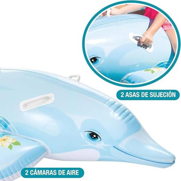 Imagem de Bote inflável golfinho infantil intex 1,57m + bomba manual