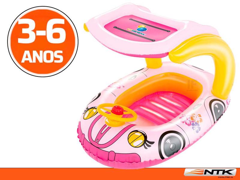 Imagem de Bote Inflável Infantil Carros Rosa Menina Infantil Nautika