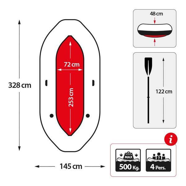 Imagem de Bote Inflável Intex Mariner 4 C/ Par Remos Bomba Capota Teto Removível Intex