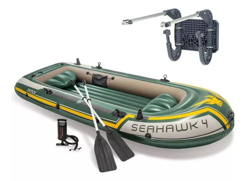 Bote Inflável Intex Seahawk 4 68351 + SUPORTE DE MOTOR Imagem de Bote Inflável Intex Seahawk 4 68351 + SUPORTE DE MOTOR