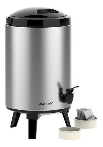 Imagem de Botijão Térmico Inox 9,5 Litros Preto Soprano