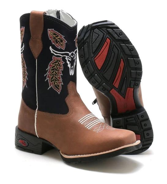 Botinha Bota Infantil Country Masculina Estilo Menino Cowboy em