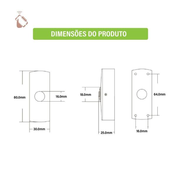 Imagem de Botoeira de aluminio sobrepor multilaser giga - GIGA MULTILASER