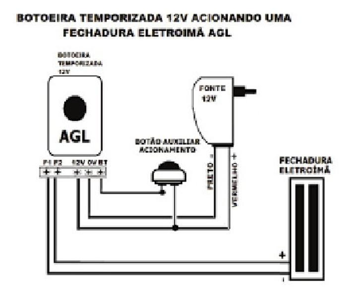 Imagem de Botoeira Temporizada Bt-T12 Para Fechadura Eletroímã Agl  (2120)