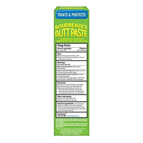 Imagem de Boudreaux's Butt Paste com Natural* Aloe Diaper Rash Cream, Pomada para Bebê, Tubo de 4 oz