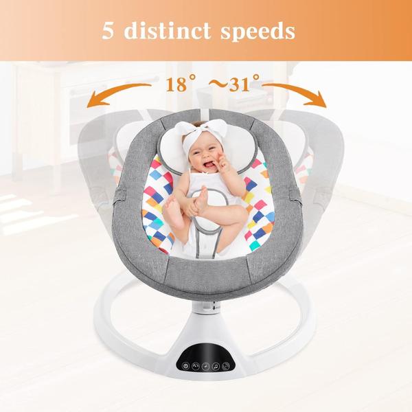 Imagem de Bouncer elétrico Baby Swing Soobaby com música e Bluetooth