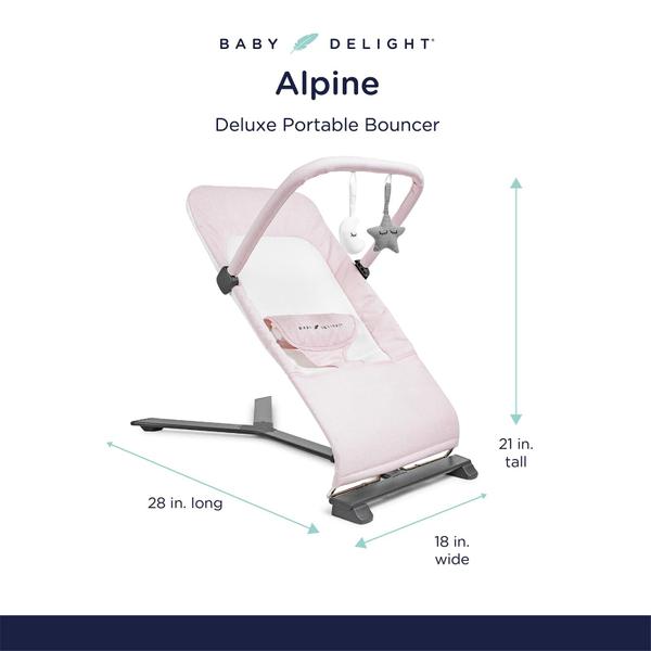 Imagem de Bouncer portátil Baby Delight Alpine Deluxe Peony Pink 0-6M