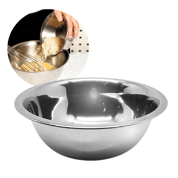 Imagem de Bowl Bacia Tigela Aço Inox Cumbuca funda Saladeiras 20cm