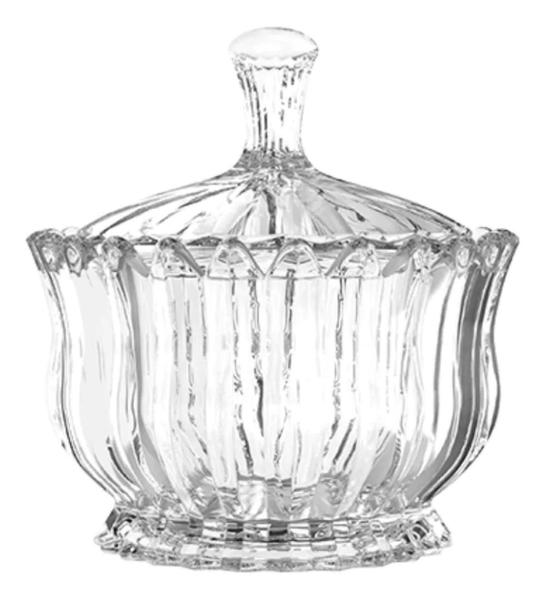 Imagem de Bowl Bomboniere Baleiro Vidro 900ml Com Tampa Cristal Transparente