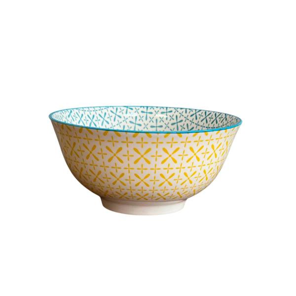 Imagem de Bowl Cerâmica Radiante Azul Amarelo 15,5x7,5cm 600ml 1 unid