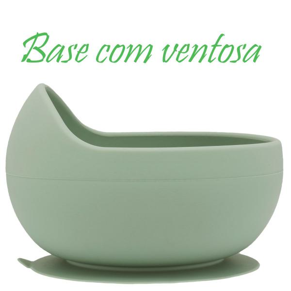 Imagem de Bowl com Ventosa em Silicone 350 ml Tigela Infantil Azul Rosa Verde Buba
