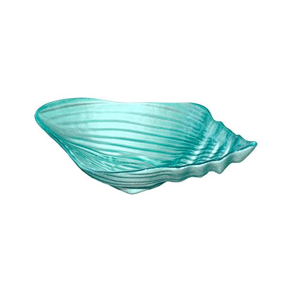 Imagem de Bowl Concha de Vidro Shell Turquesa Médio 23 x 15cm