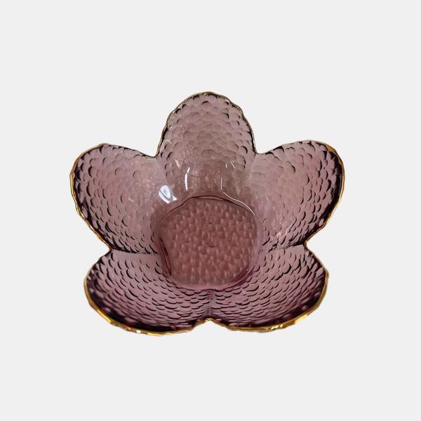 Bowl Cristal Martelado borda Dourada Rosa Taj Flor 12x5,5Cm - Wolff Imagem de Bowl Cristal Martelado borda Dourada Rosa Taj Flor 12x5,5Cm