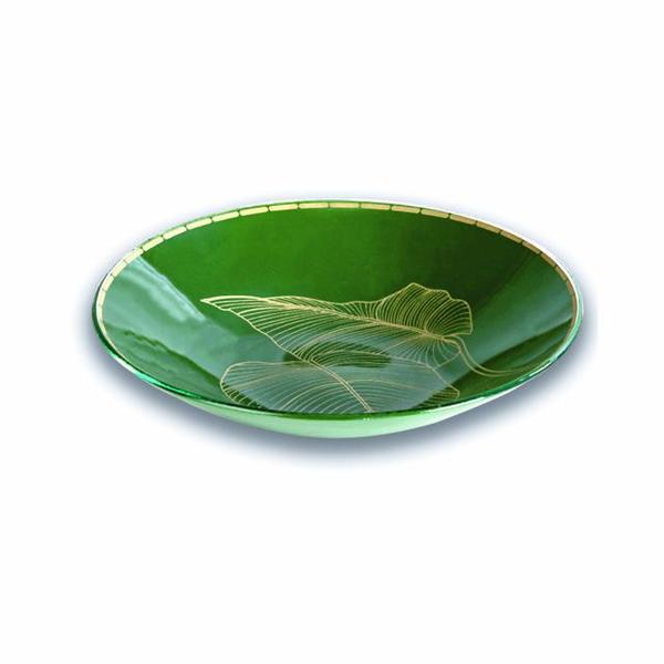 Imagem de Bowl Cumbuca Tigela de Vidro Botanic Verde M Ø 22 x A. 4,2 cm