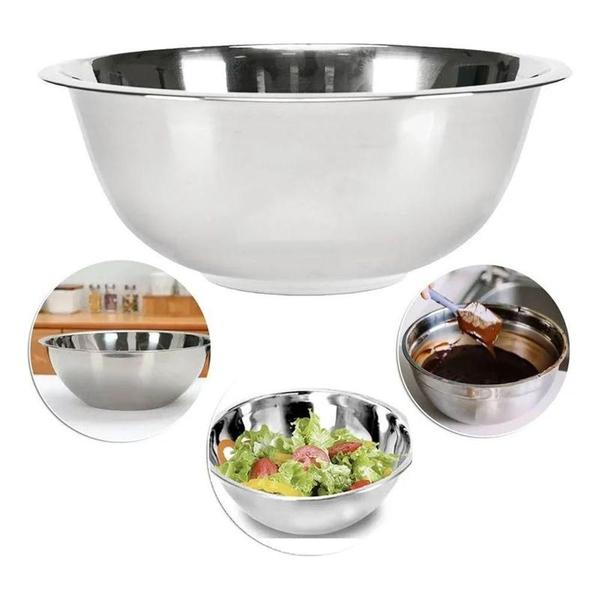 Imagem de Bowl De Aço Inox 1300ml 20cm Multiuso Cozinha Saladeira