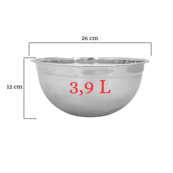 Bowl De Aço Inoxidável German Para Confeitaria Bolos Com 3,9 Litros Tigela - Hauskraft Imagem de Bowl De Aço Inoxidável German Para Confeitaria Bolos Com 3,9 Litros Tigela