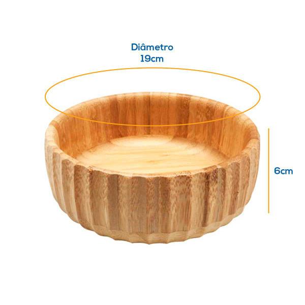 Imagem de Bowl De Bambu 19cm Servir Petiscos Porções Decoração Cozinha