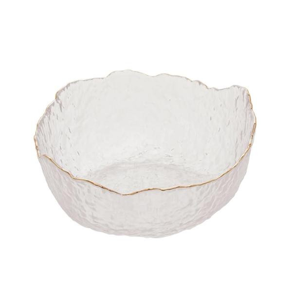 Imagem de Bowl de Cristal Martelado com Borda Dourada 13cm x 6,5cm