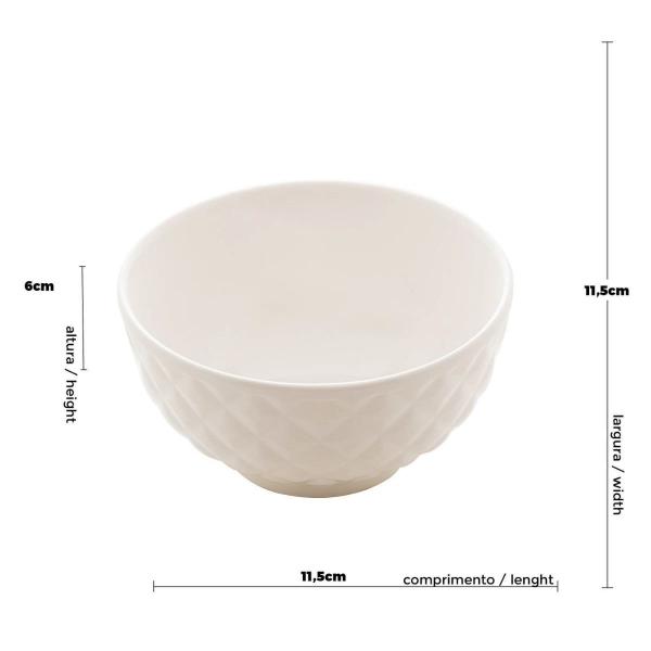 Imagem de Bowl de Porcelana Branco Diamond 11,5 x 6 cm - Lyor