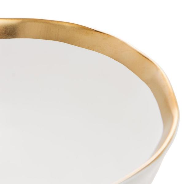 Imagem de Bowl De Porcelana Branco E Dourado Dubai 15X6Cm