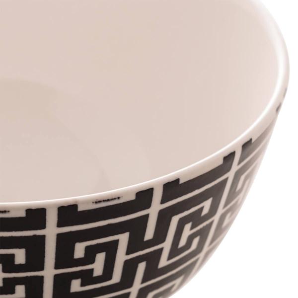 Imagem de Bowl de Porcelana Lyor 410ml Egypt Preto Decorado Cumbuca Caldos Sobremesas