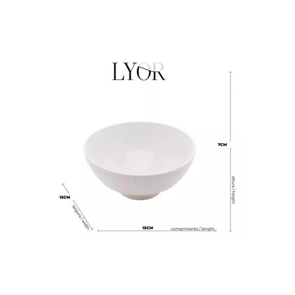 Imagem de Bowl de Porcelana New Bone Pearl Branco 15cm x 7cm - Lyor
