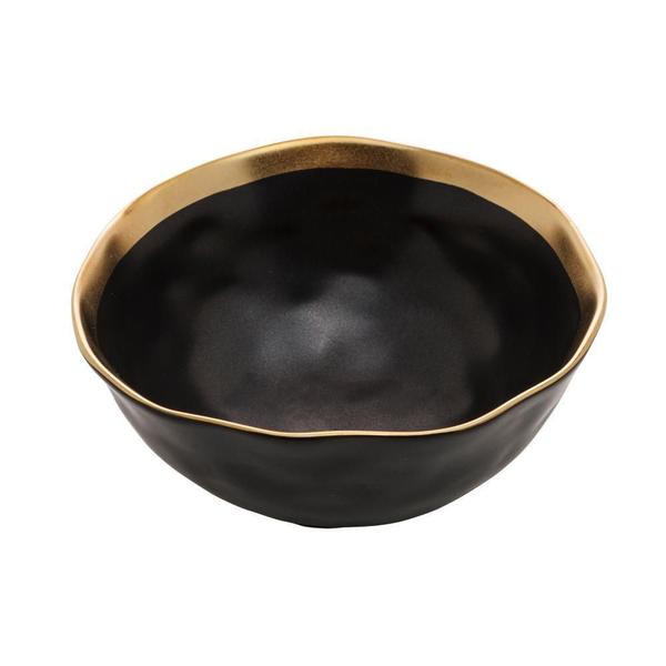 Imagem de Bowl De Porcelana Preto E Dourado Dubai 15X6Cm