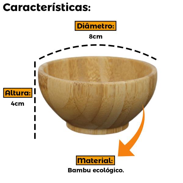 Imagem de Bowl Ecokitchen De Bambu Pequeno Para Molhos Petiscos Sobremesas e Saladas