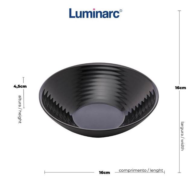 Imagem de Bowl em Vidro Opalino Preto Harena Noir 16cm - Luminarc