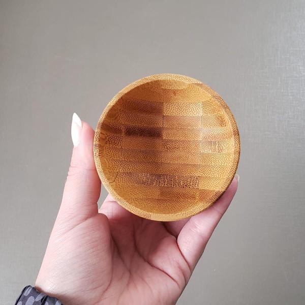 Imagem de Bowl Lyor Molheira Redonda de Bambu Verona 8x4cm Petisqueira Potinho Pequeno