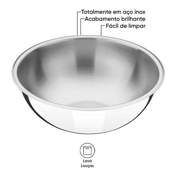 Imagem de Bowl Para Preparo Aço Inox 36cm 12,3L Cucina Tramontina