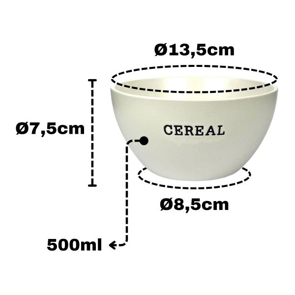 Imagem de Bowl Tigela Cremona De Cerâmica Branco Para Cereal 500ml