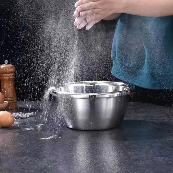 Imagem de Bowl Tigela de Aço Inox 30cm Reforçado Escovado Saladeira Cozinha Diversos tamanhos