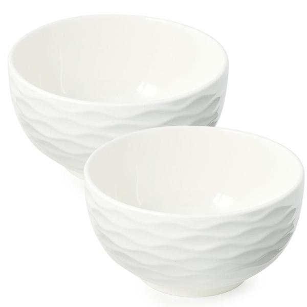 Imagem de Bowl Tigela De Porcelana Branco 400Ml Kit Com 2 Peças