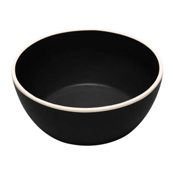 Imagem de Bowls De Melamina Preta Tigela De Sorvete Cereal Leite 15cm