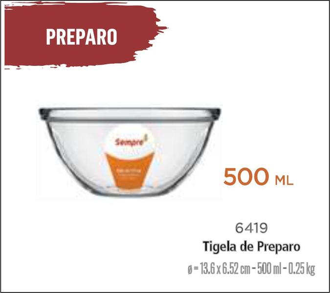 Imagem de Bowls Saladeira Tigela Preparo de Vidro Resistente 500ml 12u