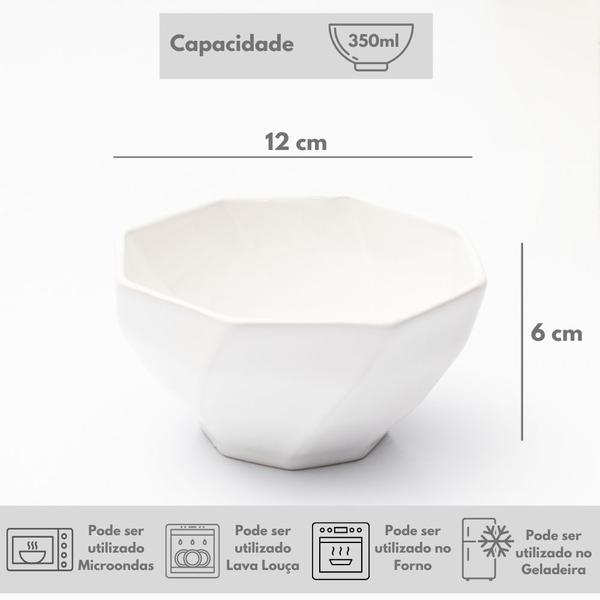 Imagem de Bowls Tigela de Cerâmica 350ml para Sopas Cereais Salada Sobremesa Resistente Moderno Sofisticado