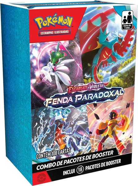 Imagem de Box 18 Booster Cards Pokémon Escarlate e Violeta Fenda Paradoxal Copag Cards Cartas - 7896192336538