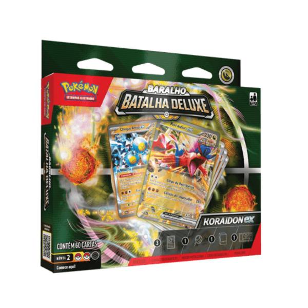 Box Baralho De Batalha Deluxe Koraidon Ex Pokémon Copag Coleção Cards Geek Destinos em Paldea TCG - Pokémon Cards Copag Imagem de Box Baralho De Batalha Deluxe Koraidon Ex Pokémon Copag Coleção Cards Geek Destinos em Paldea TCG