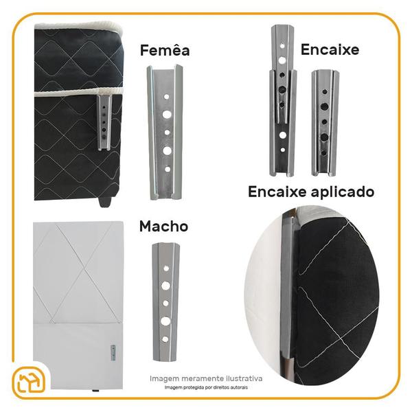 Imagem de Box + Cabeceira Cassis e Colchão Casal- Ortobom- AirTech SpringPocket- 138x188x65cm Branco