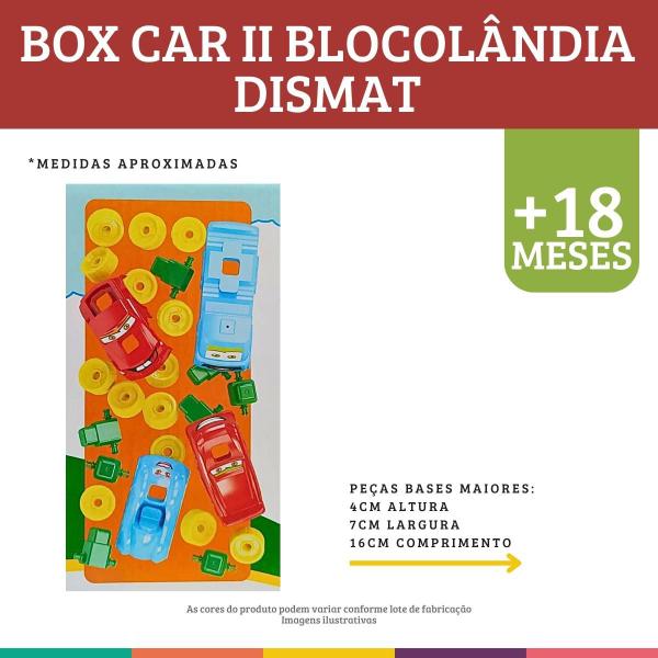 Imagem de Box Cars II Blocolândia 28 peças Estimula Raciocínio Dismat