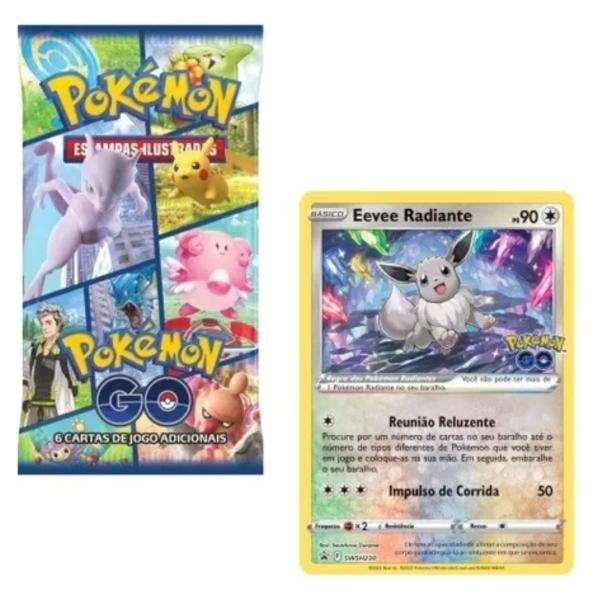 Imagem de Box Coleção Premium Eevee Radiante Pokemon Go Copag Carta Gigante Colecionar Cards Raros Lacrado