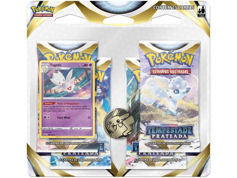 Imagem de Box de Cartas Pokémon Estampas Ilustradas Espada e - Escudo Tempestade Prateada Copag 25 Cartas