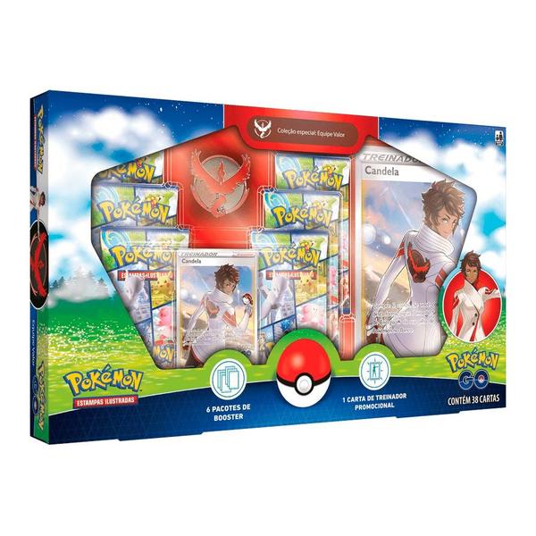 Imagem de Box de Cartas - Pokémon GO - Equipe Valor - Broche - 38 Cartas - Copag