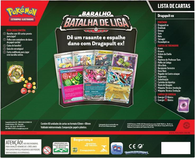 Box Pokémon Baralho Batalha de Liga Dragapult EX Copag Cards