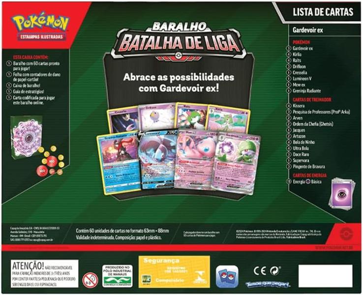 Imagem de Box Pokémon Baralho Batalha de Liga Gardevoir EX Cards Cartas Greninja Radiante Mew - 7896192341631