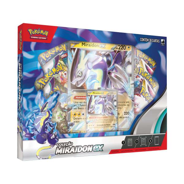 Imagem de Box Pokemon Lendas de Paldea Coleção Miraidon Ex 38 Cartas Copag