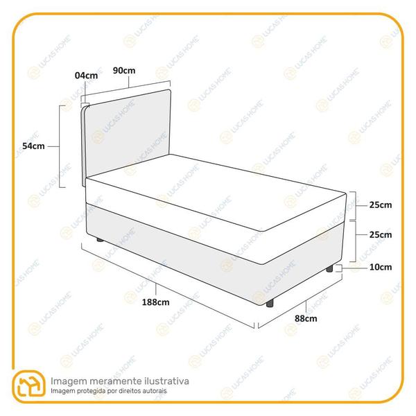 Imagem de Box Solteiro Preta + Cabeceira Painel Iris Preta + Colchão De Molas AirTech SpringPocket 88cm