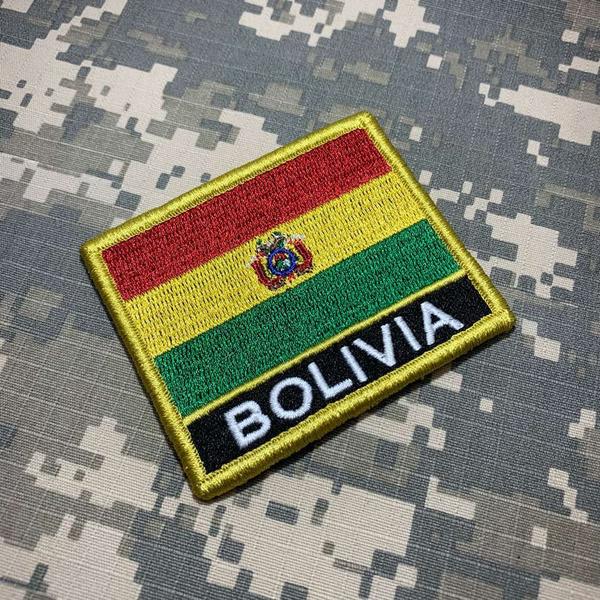 Imagem de BP0029NV01 Bandeira Bolívia Patch Bordado Fecho Contato